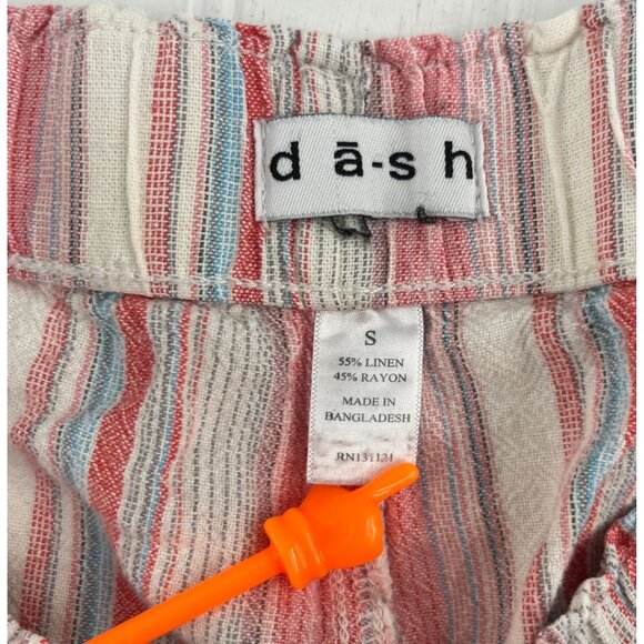Dash Women's Striped Linen Blend Capri Pants Size Small Pull On Wide leg - Picture 4 of 5